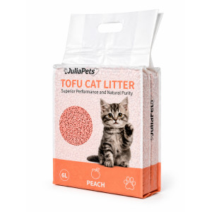 Tofu Pêche 4×6L + Hibou | JuliaPets
