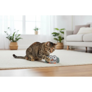 Squeaky Owl plush cat toy | JuliaPets